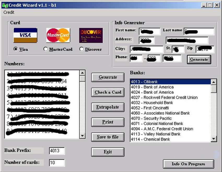 free credit card generator software